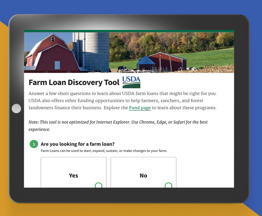 NEW: USDA Online Farm Loan Discovery Tool